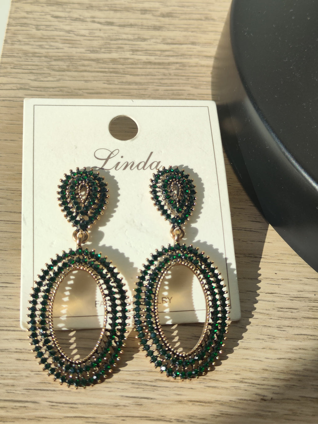 Pendientes Gota Esmeralda de Acero Inoxidable