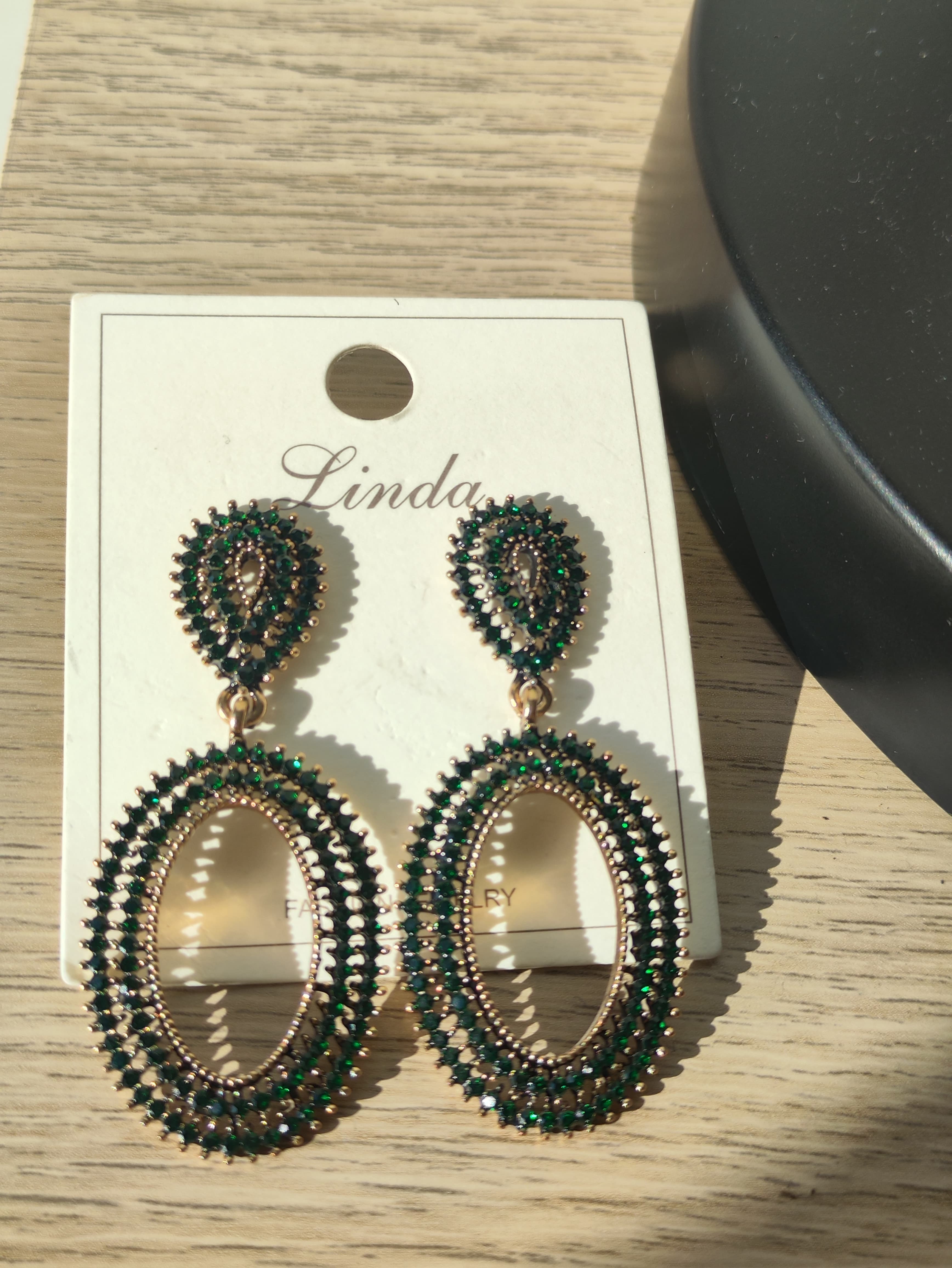 Pendientes Gota Esmeralda de Acero Inoxidable