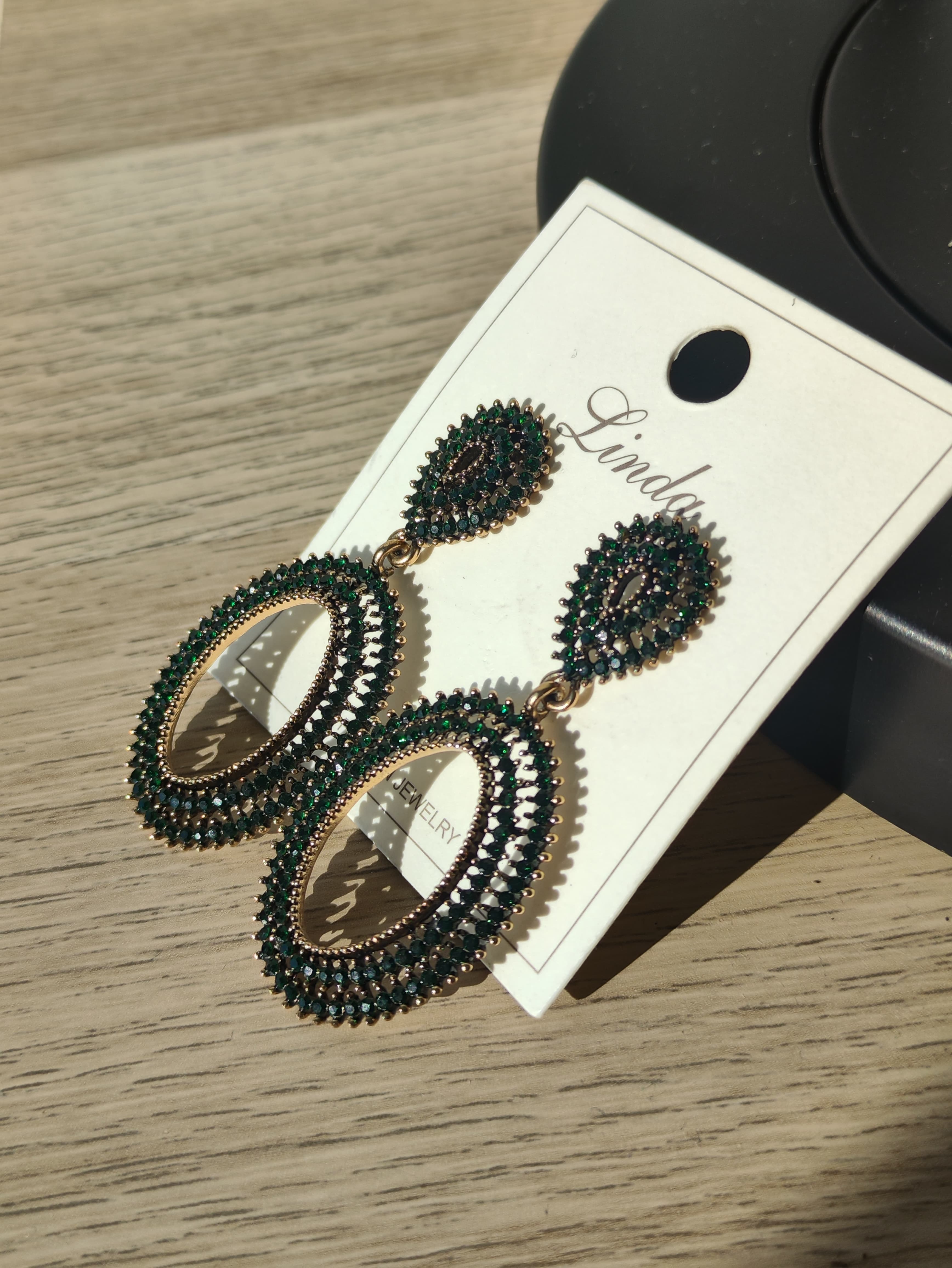 Pendientes Gota Esmeralda de Acero Inoxidable